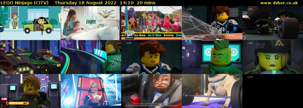 Lego Ninjago (CITV) Thursday 18 August 2022 14:10 - 14:30