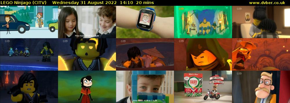Lego Ninjago (CITV) Wednesday 31 August 2022 14:10 - 14:30