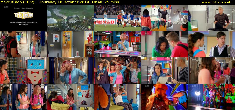 Make It Pop (CITV) Thursday 10 October 2019 10:40 - 11:05
