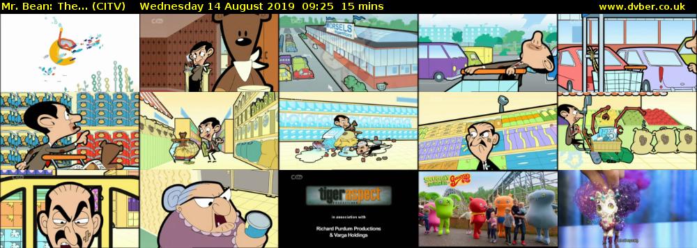 Mr. Bean: The... (CITV) Wednesday 14 August 2019 09:25 - 09:40