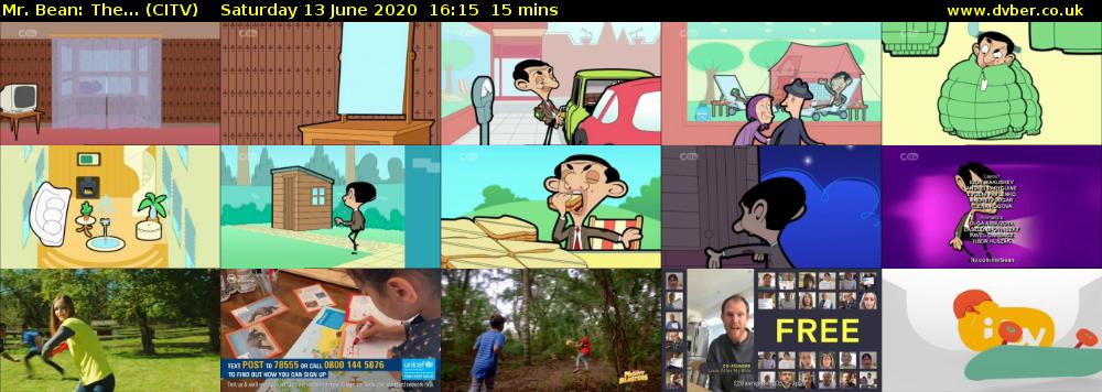 Mr. Bean: The... (CITV) Saturday 13 June 2020 16:15 - 16:30