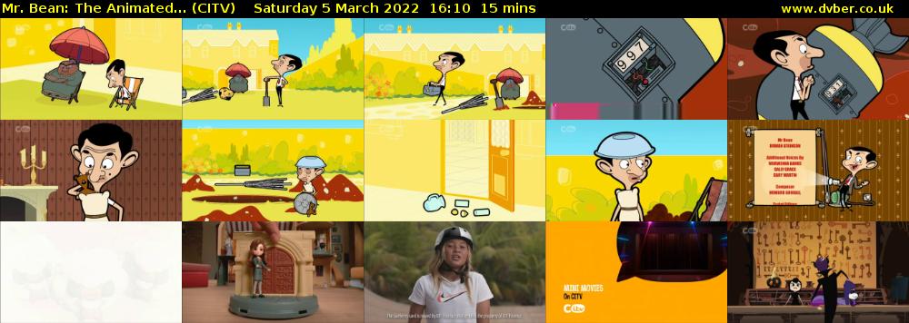 Mr. Bean: The Animated... (CITV) Saturday 5 March 2022 16:10 - 16:25