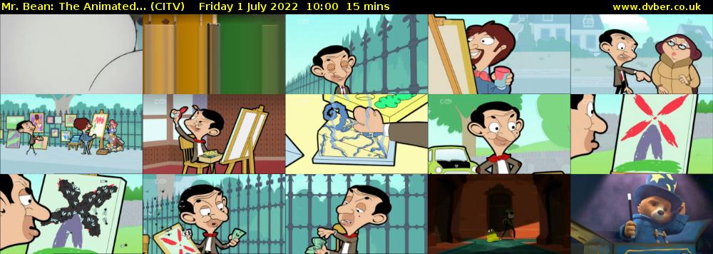 Mr. Bean: The Animated... (CITV) Friday 1 July 2022 10:00 - 10:15