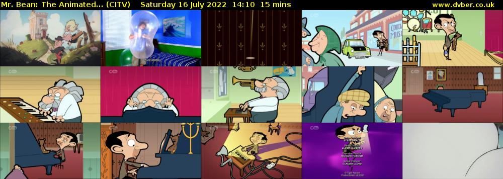 Mr. Bean: The Animated... (CITV) Saturday 16 July 2022 14:10 - 14:25