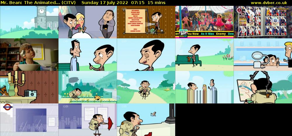 Mr. Bean: The Animated... (CITV) Sunday 17 July 2022 07:15 - 07:30