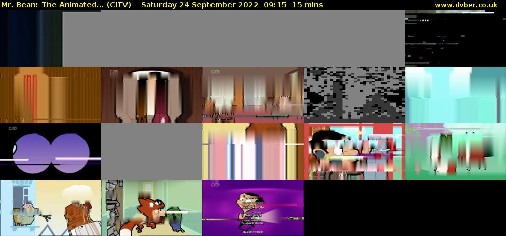 Mr. Bean: The Animated... (CITV) Saturday 24 September 2022 09:15 - 09:30