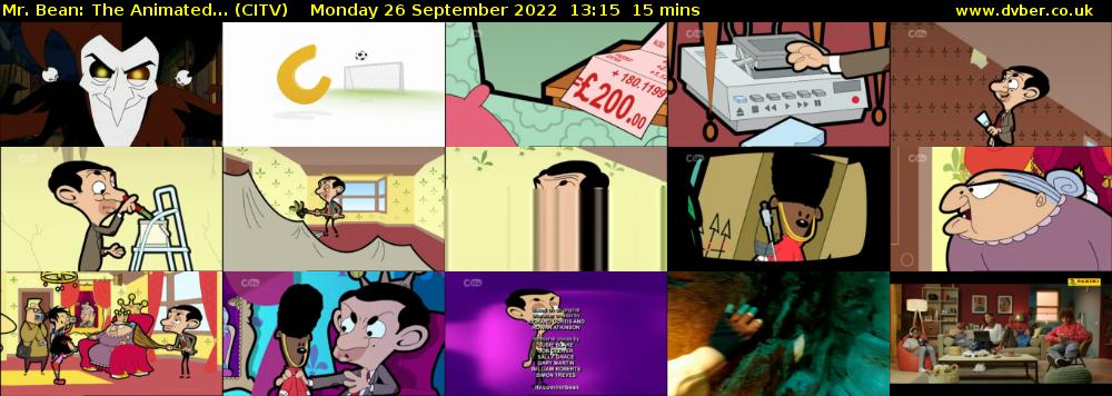 Mr. Bean: The Animated... (CITV) Monday 26 September 2022 13:15 - 13:30