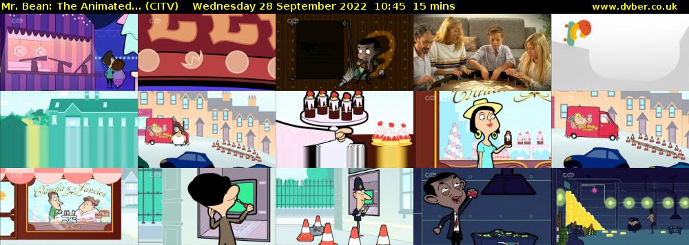 Mr. Bean: The Animated... (CITV) Wednesday 28 September 2022 10:45 - 11:00
