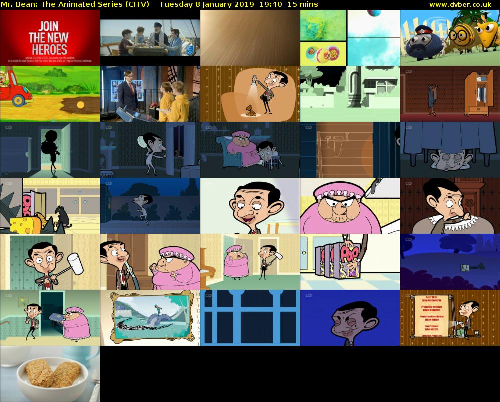 Mr. Bean: The Animated Series (CITV) Tuesday 8 January 2019 19:40 - 19:55