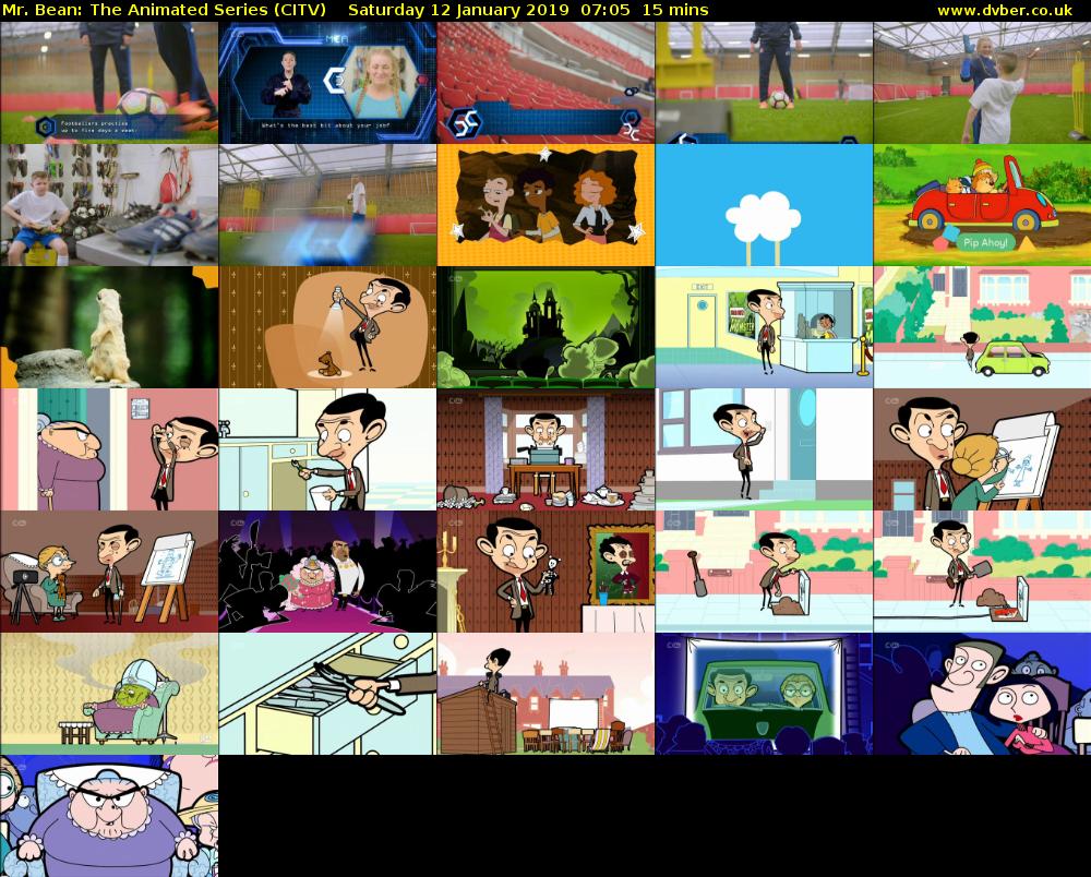 Mr. Bean: The Animated Series (CITV) Saturday 12 January 2019 07:05 - 07:20