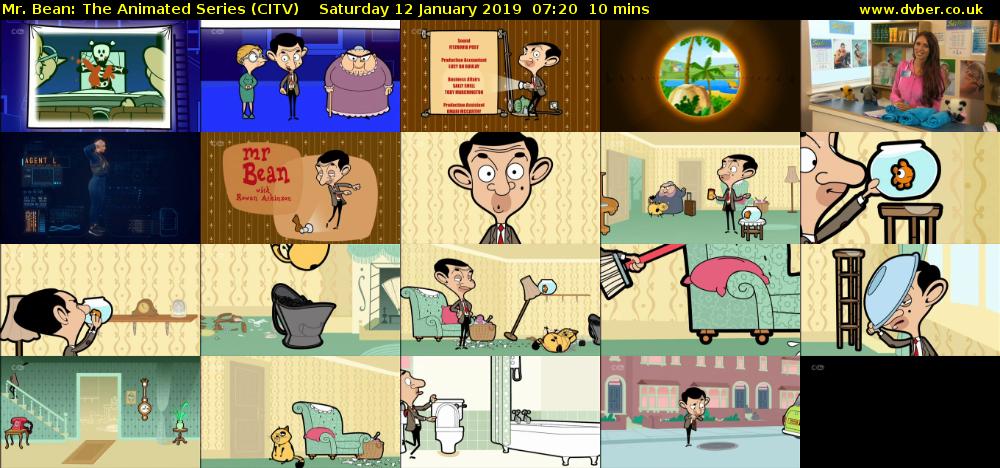 Mr. Bean: The Animated Series (CITV) Saturday 12 January 2019 07:20 - 07:30