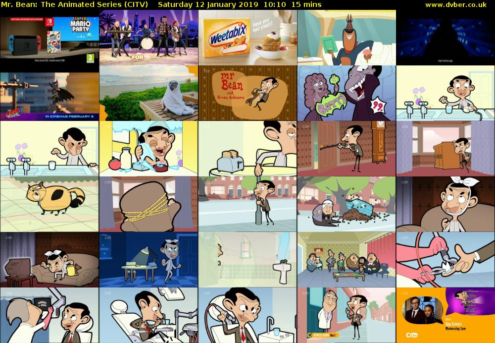 Mr. Bean: The Animated Series (CITV) Saturday 12 January 2019 10:10 - 10:25