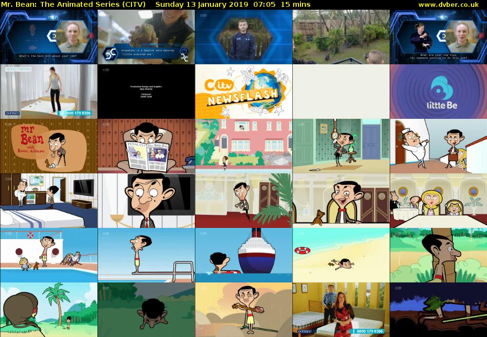 Mr. Bean: The Animated Series (CITV) Sunday 13 January 2019 07:05 - 07:20