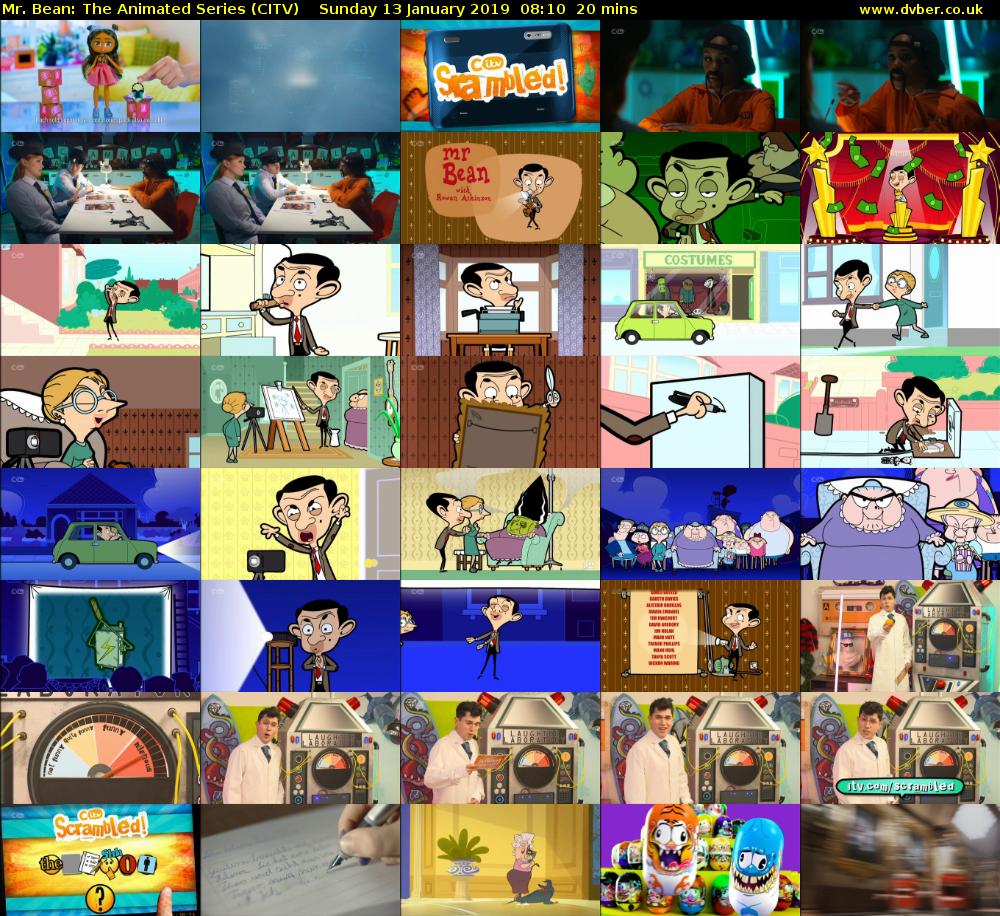 Mr. Bean: The Animated Series (CITV) Sunday 13 January 2019 08:10 - 08:30