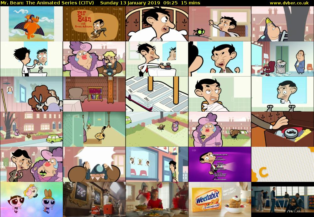 Mr. Bean: The Animated Series (CITV) Sunday 13 January 2019 09:25 - 09:40