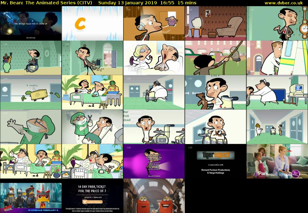Mr. Bean: The Animated Series (CITV) Sunday 13 January 2019 16:55 - 17:10