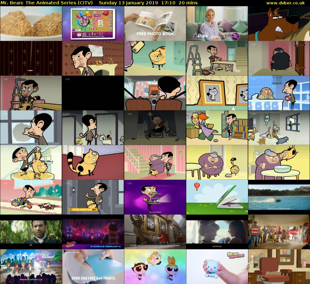 Mr. Bean: The Animated Series (CITV) Sunday 13 January 2019 17:10 - 17:30