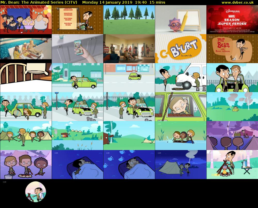 Mr. Bean: The Animated Series (CITV) Monday 14 January 2019 19:40 - 19:55