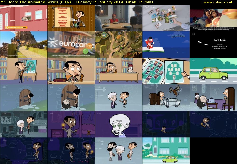Mr. Bean: The Animated Series (CITV) Tuesday 15 January 2019 19:40 - 19:55