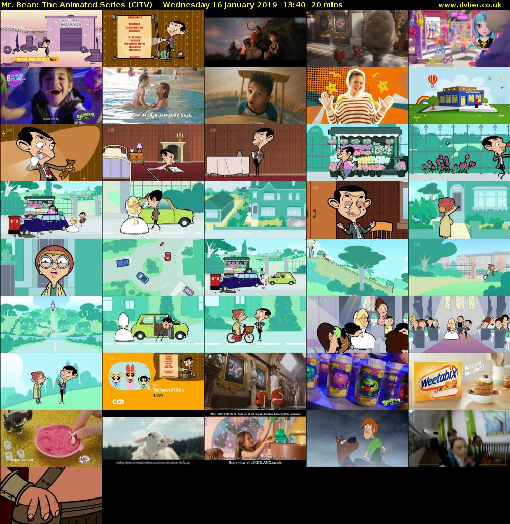 Mr. Bean: The Animated Series (CITV) Wednesday 16 January 2019 13:40 - 14:00