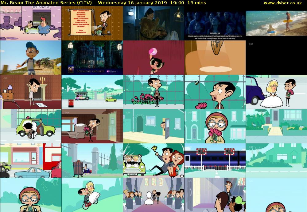 Mr. Bean: The Animated Series (CITV) Wednesday 16 January 2019 19:40 - 19:55