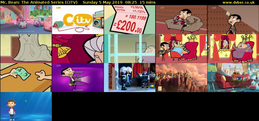 Mr. Bean: The Animated Series (CITV) Sunday 5 May 2019 08:25 - 08:40