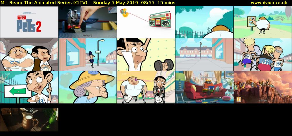 Mr. Bean: The Animated Series (CITV) Sunday 5 May 2019 08:55 - 09:10