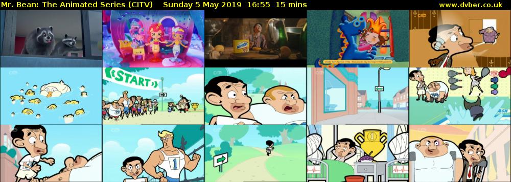 Mr. Bean: The Animated Series (CITV) Sunday 5 May 2019 16:55 - 17:10