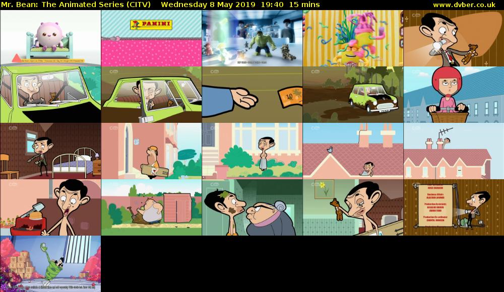 Mr. Bean: The Animated Series (CITV) Wednesday 8 May 2019 19:40 - 19:55