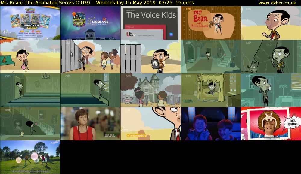 Mr. Bean: The Animated Series (CITV) Wednesday 15 May 2019 07:25 - 07:40