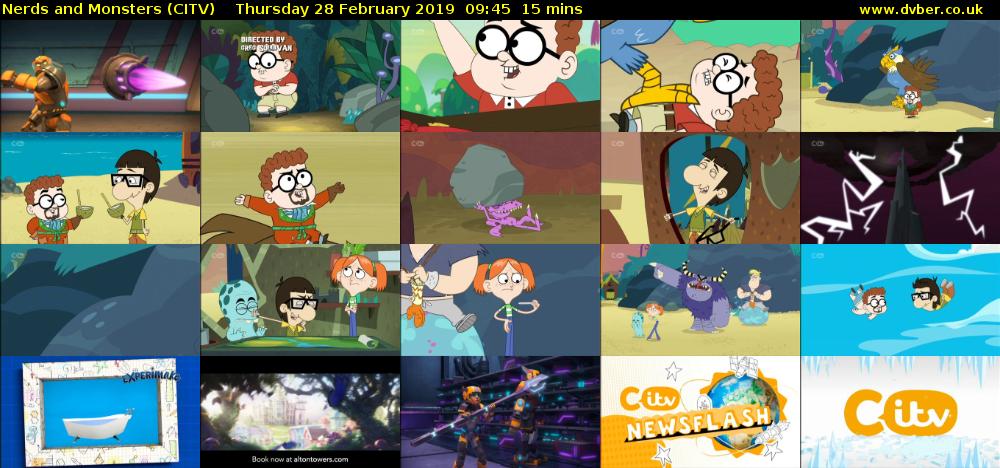 Nerds and Monsters (CITV) Thursday 28 February 2019 09:45 - 10:00