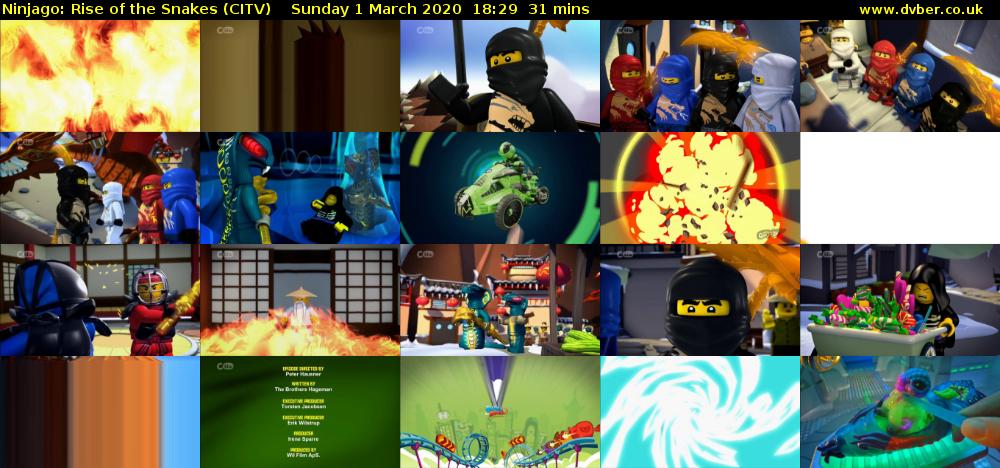 Ninjago: Rise of the Snakes (CITV) Sunday 1 March 2020 18:29 - 19:00