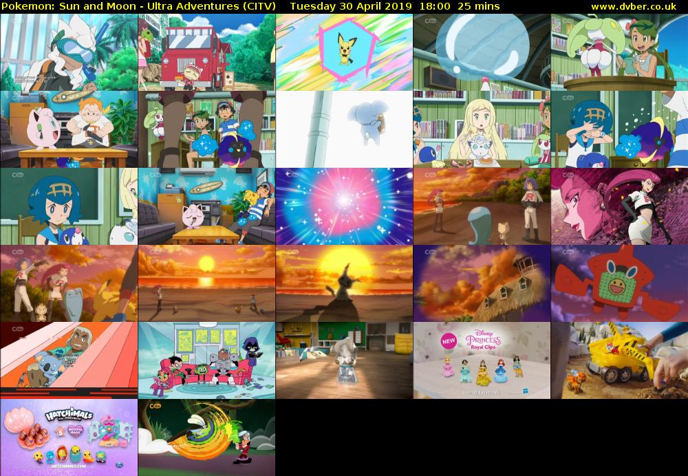 Pokemon: Sun and Moon - Ultra Adventures (CITV) Tuesday 30 April 2019 18:00 - 18:25