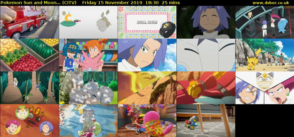 Pokemon Sun and Moon... (CITV) Friday 15 November 2019 18:30 - 18:55