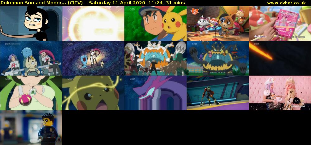 Pokemon Sun and Moon:... (CITV) Saturday 11 April 2020 11:24 - 11:55