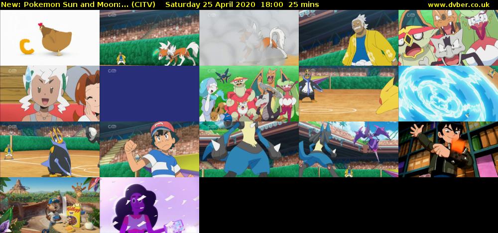 Pokemon Sun and Moon:... (CITV) Saturday 25 April 2020 18:00 - 18:25