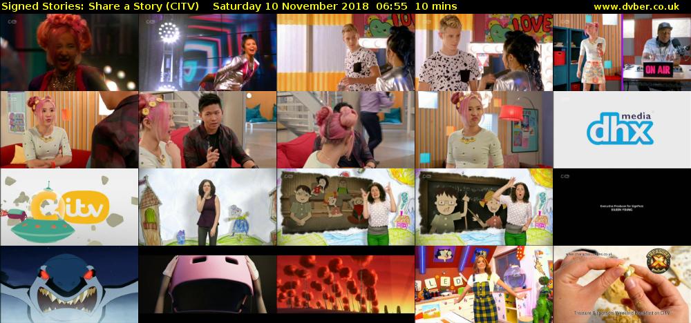 Signed Stories: Share a Story (CITV) Saturday 10 November 2018 06:55 - 07:05