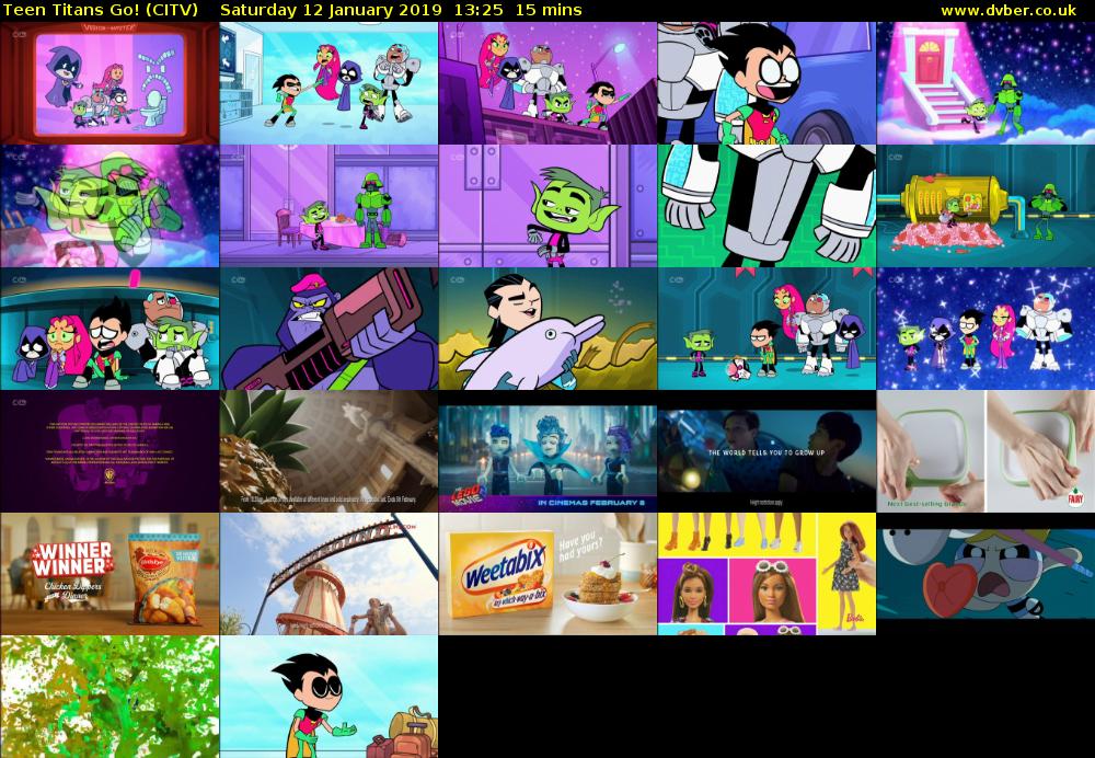 Teen Titans Go! (CITV) Saturday 12 January 2019 13:25 - 13:40