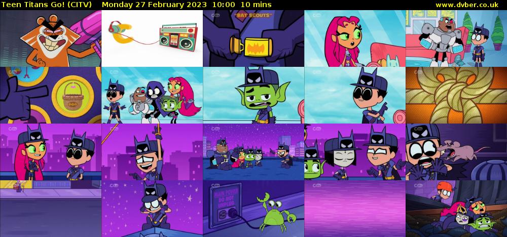 Teen Titans Go! (CITV) Monday 27 February 2023 10:00 - 10:10