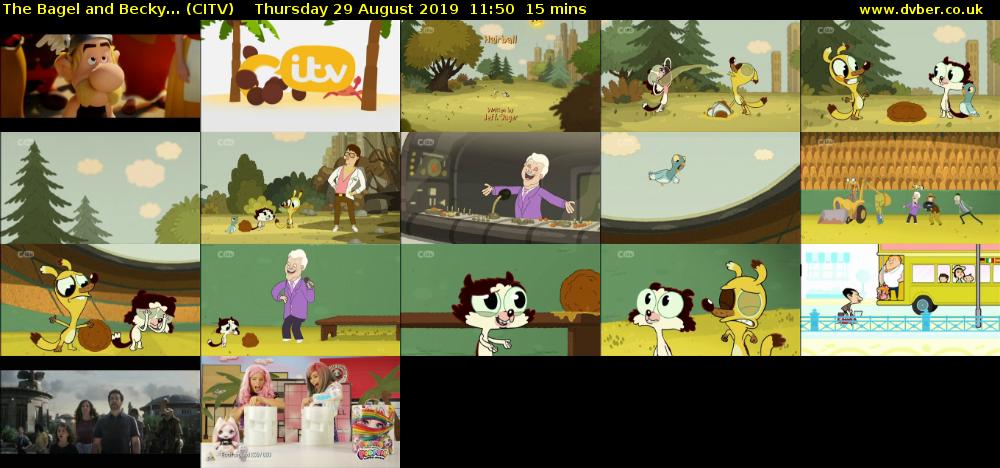 The Bagel and Becky... (CITV) Thursday 29 August 2019 11:50 - 12:05