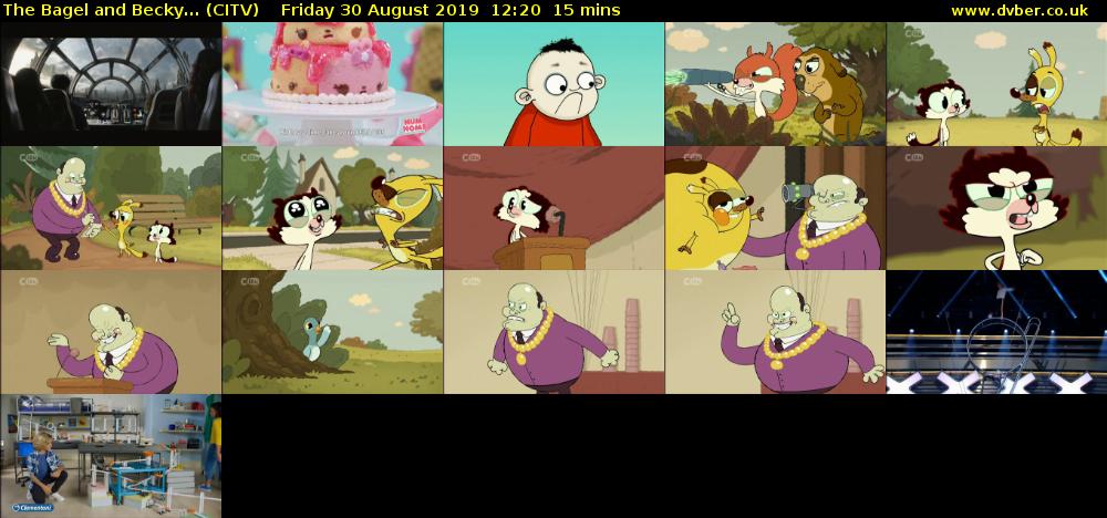 The Bagel and Becky... (CITV) Friday 30 August 2019 12:20 - 12:35
