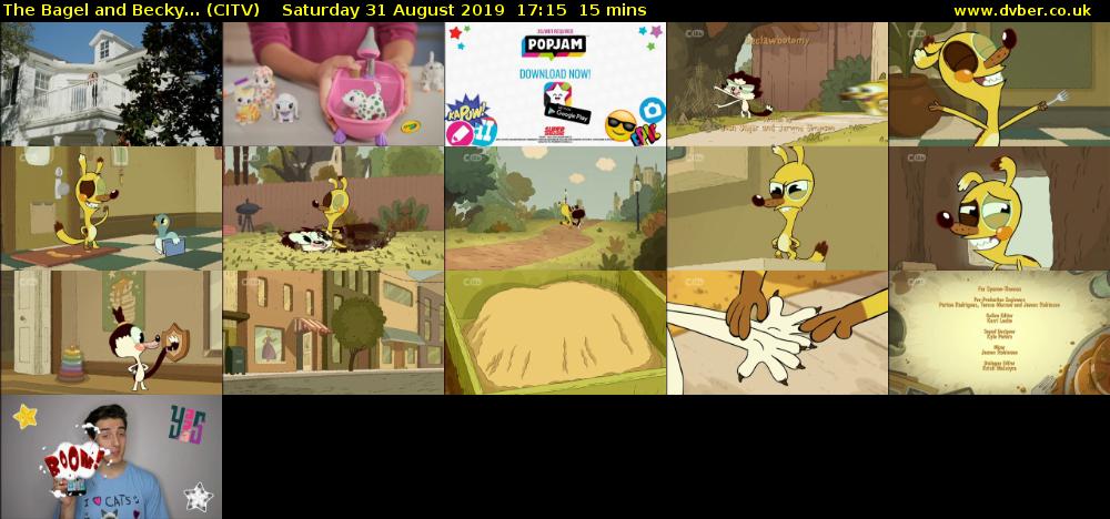 The Bagel and Becky... (CITV) Saturday 31 August 2019 17:15 - 17:30