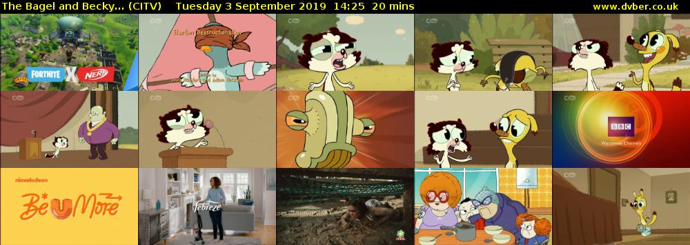 The Bagel and Becky... (CITV) Tuesday 3 September 2019 14:25 - 14:45