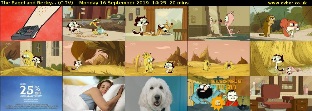 The Bagel and Becky... (CITV) Monday 16 September 2019 14:25 - 14:45