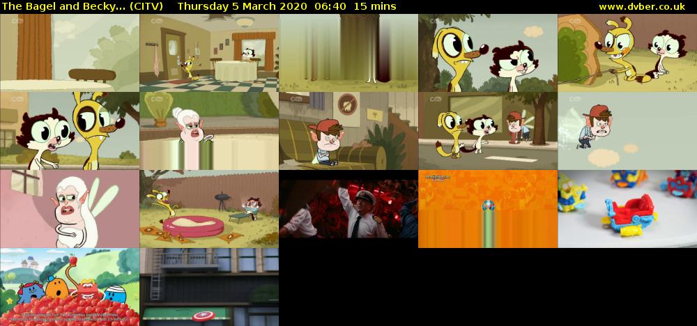The Bagel and Becky... (CITV) Thursday 5 March 2020 06:40 - 06:55