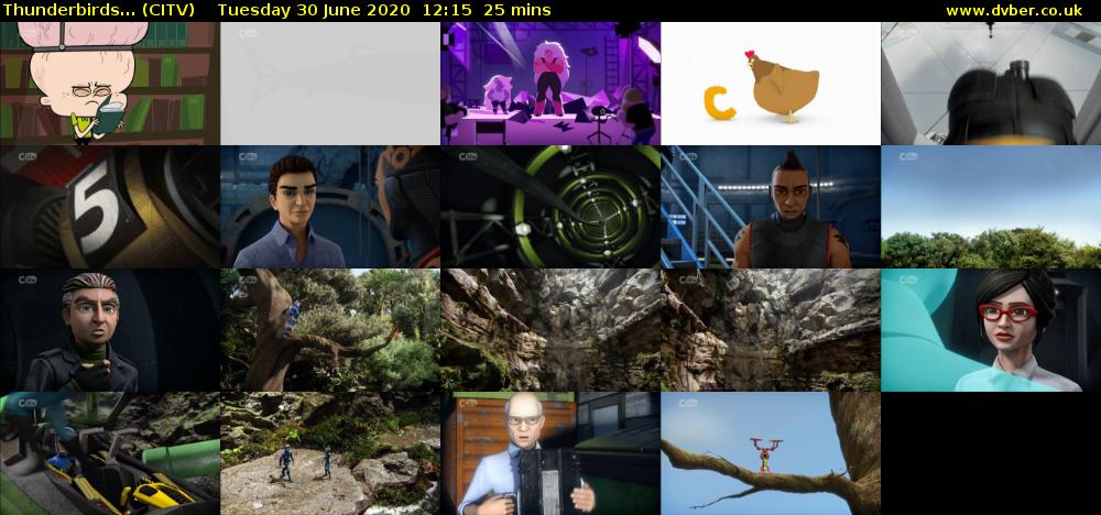 Thunderbirds... (CITV) Tuesday 30 June 2020 12:15 - 12:40