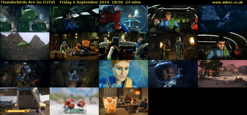 Thunderbirds Are Go (CITV) Friday 6 September 2019 18:00 - 18:24