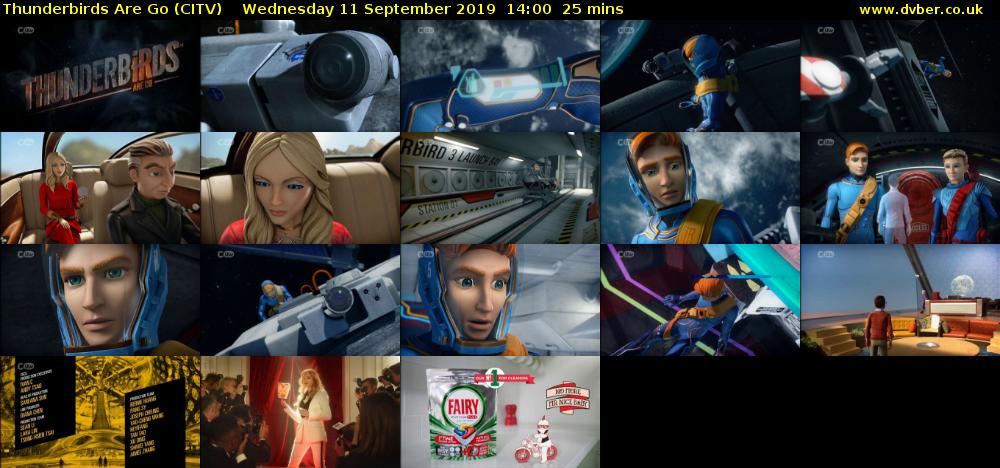 Thunderbirds Are Go (CITV) Wednesday 11 September 2019 14:00 - 14:25
