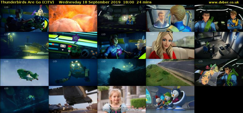 Thunderbirds Are Go (CITV) Wednesday 18 September 2019 18:00 - 18:24