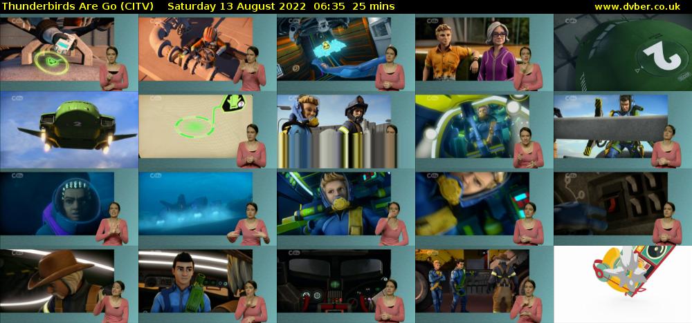 Thunderbirds Are Go (CITV) Saturday 13 August 2022 06:35 - 07:00